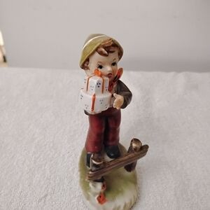 1950s Erich Stauffer Boy Figurine with Gift